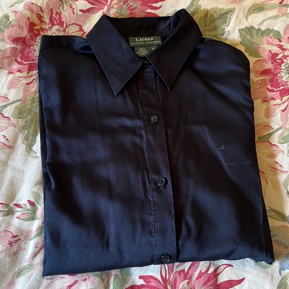 RALPH LAUREN Size 1X Button Front 100% Cotton Blouse RLL Logo Embroidered $148 - Picture 9 of 15